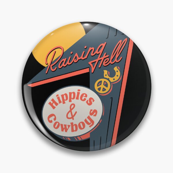 Item preview, Hippies and Cowboys | Bar / Hotel Sign | Raising Hell with the Hippies and the Cowboys | Black designed and sold by Any Color Designs.