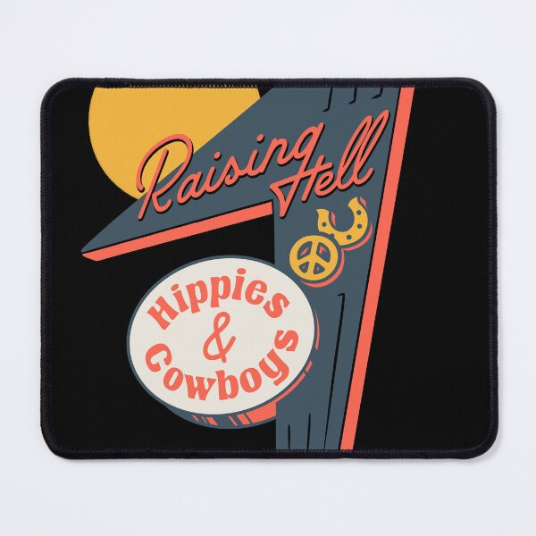 Item preview, Hippies and Cowboys | Bar / Hotel Sign | Raising Hell with the Hippies and the Cowboys | Black designed and sold by Any Color Designs.