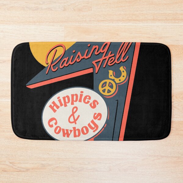 Item preview, Hippies and Cowboys | Bar / Hotel Sign | Raising Hell with the Hippies and the Cowboys | Black designed and sold by Any Color Designs.