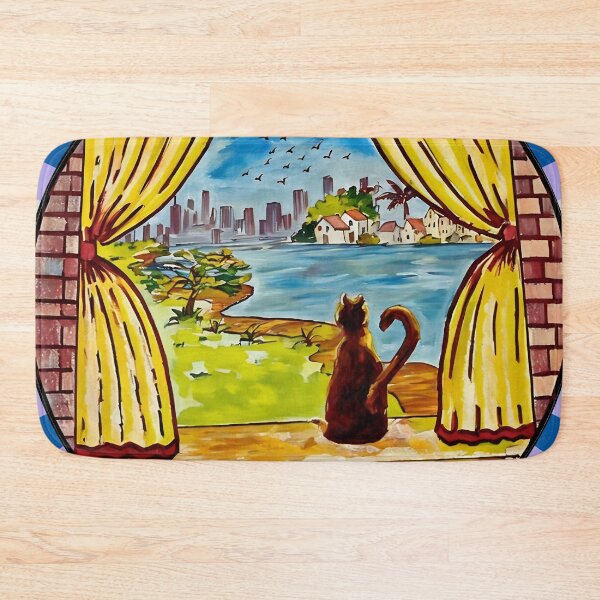 Item preview, Peaceful Cat by the Window - Nature Meets Cityscape designed and sold by gleefulme.