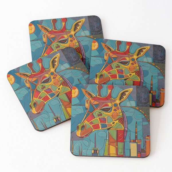 Item preview, Colorful Geometric Abstract Giraffe in Urban Background designed and sold by Artessie.