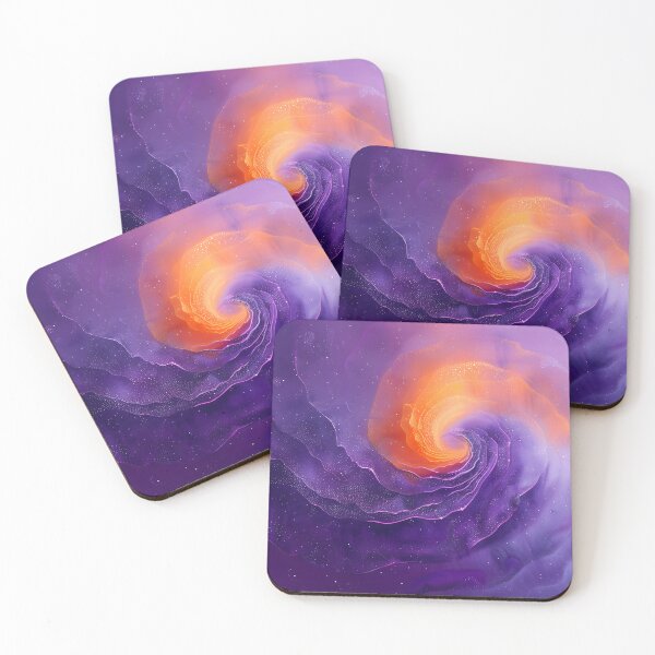 Item preview, Vibrant cosmic swirl in vibrant purple and orange hues designed and sold by Artessie.