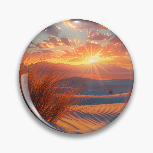 Item preview, Vibrant desert sunset over sandy dunes with plants. designed and sold by Artessie.