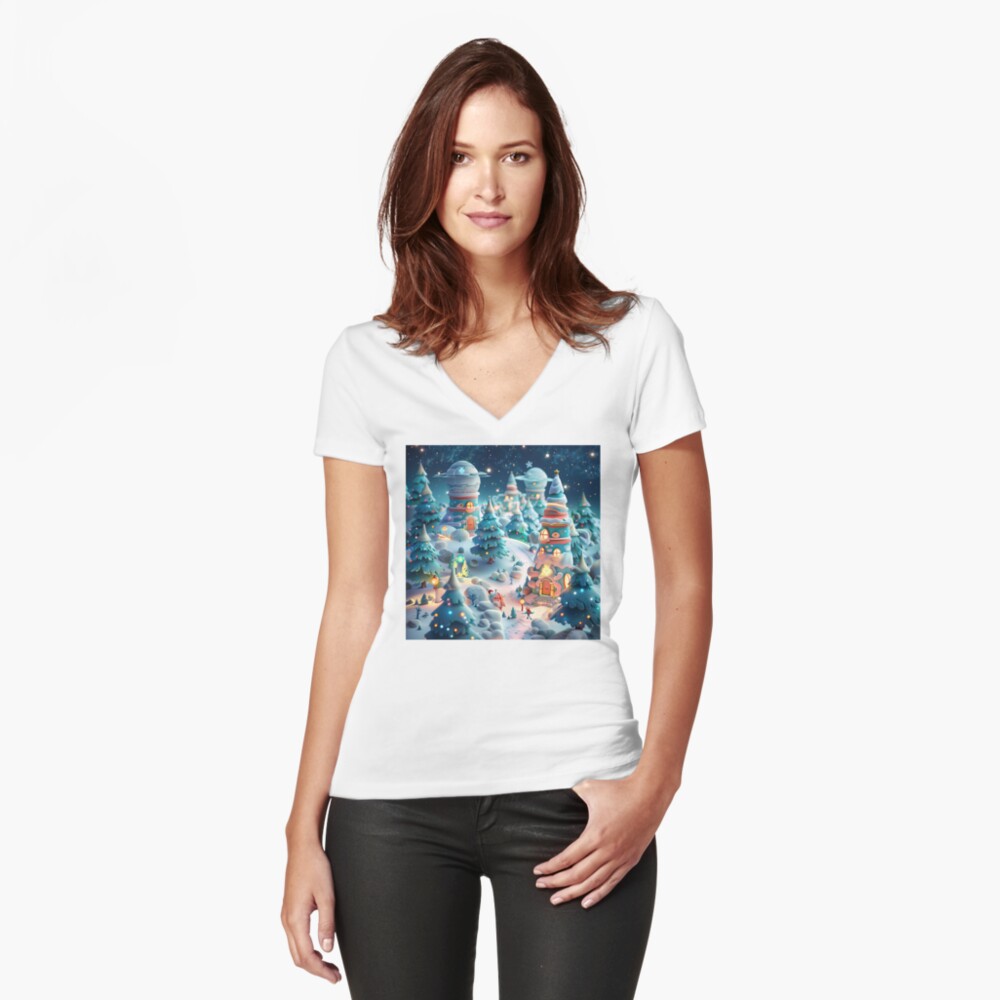 Item preview, Fitted V-Neck T-Shirt designed and sold by Finvara.