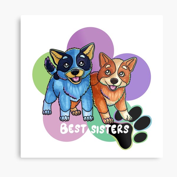 Aperçu de l'œuvre Best sisters blue heeler créée et vendue par Les ateliers Miloja.