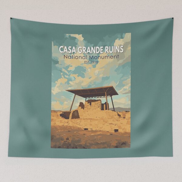 Item preview, Casa Grande Ruins National Monument Arizona Travel Art Vintage designed and sold by KrisSidDesigns.