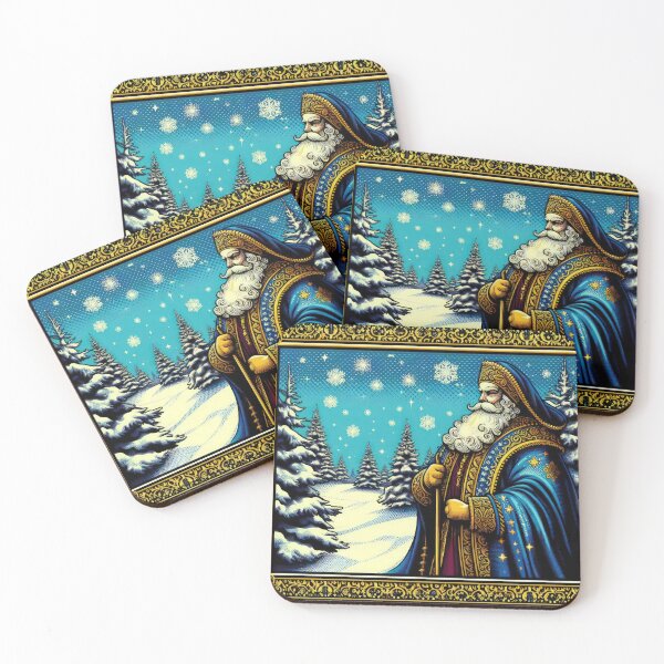 Item preview, Christmas Vintage Winter Santa Claus in the forest with snow,Christmas Santa Claus,christmas retro,Christmas Vintage designed and sold by Expressions-Sel.