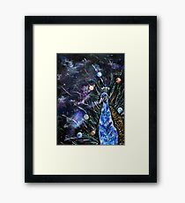 Galaxy Peacock Framed Print
