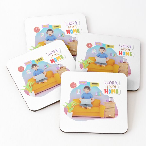 Item preview, Work from Home - Cozy and Modern Remote Work Illustration designed and sold by alkareem-ca.