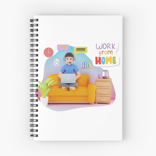 Item preview, Work from Home - Cozy and Modern Remote Work Illustration designed and sold by alkareem-ca.