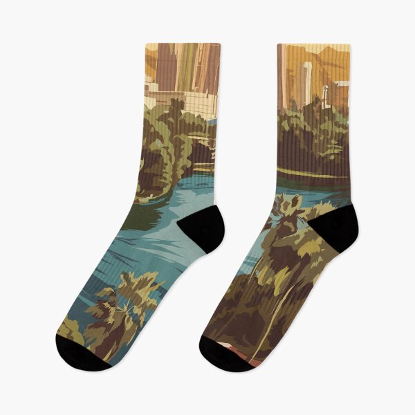 Item preview, Los Angeles Echo Park Lake Travel Art Vintage designed and sold by KrisSidDesigns.