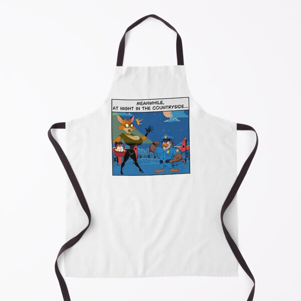 Item preview, Meanwhile, at Night in the Countryside – Busty Furry Fox Thief and Buff Chicken Cop designed and sold by BaxInke.