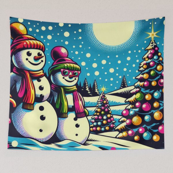 Item preview, Christmas Vintage Funny snowmen with decorated Christmas trees,Christmas snowmen ,christmas retro,Christmas Vintage designed and sold by Expressions-Sel.