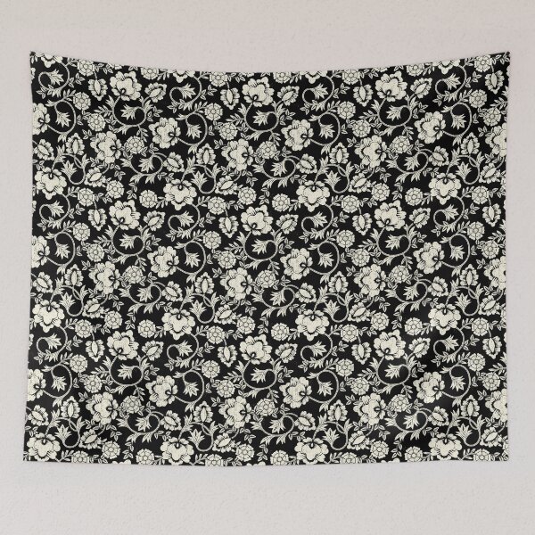 Item preview, Negative block print black retro damask  designed and sold by chiara-de-david.