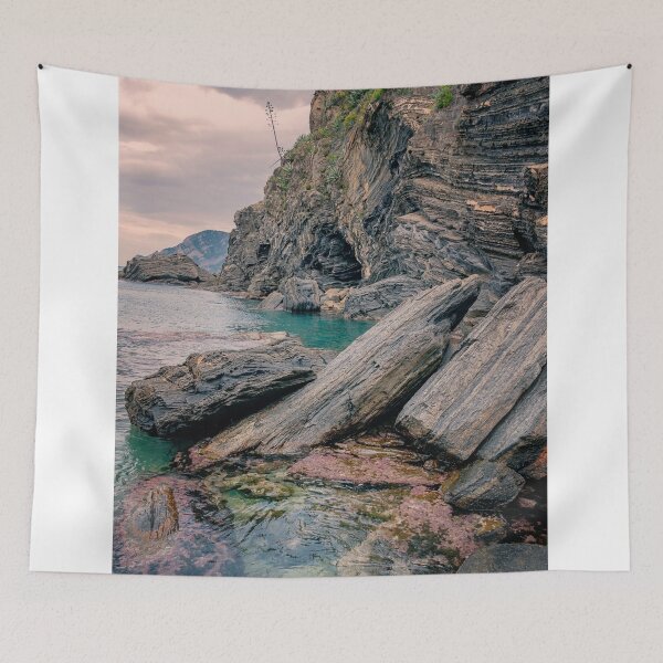 Item preview, Rocky Shore and Tide Pools Vernazza Cinque Terre Italy  designed and sold by PhotoArt by Joan Carroll.