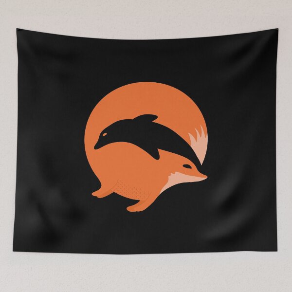 Item preview, Fox or Dolphin in this fun optical illusion designed and sold by shopdiego.