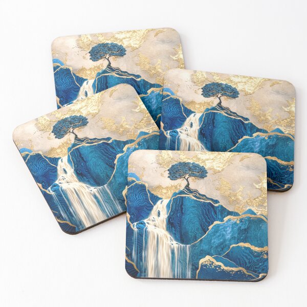 Item preview, Golden Cascade: A Symphony of Blue and Gold designed and sold by shirley80935.