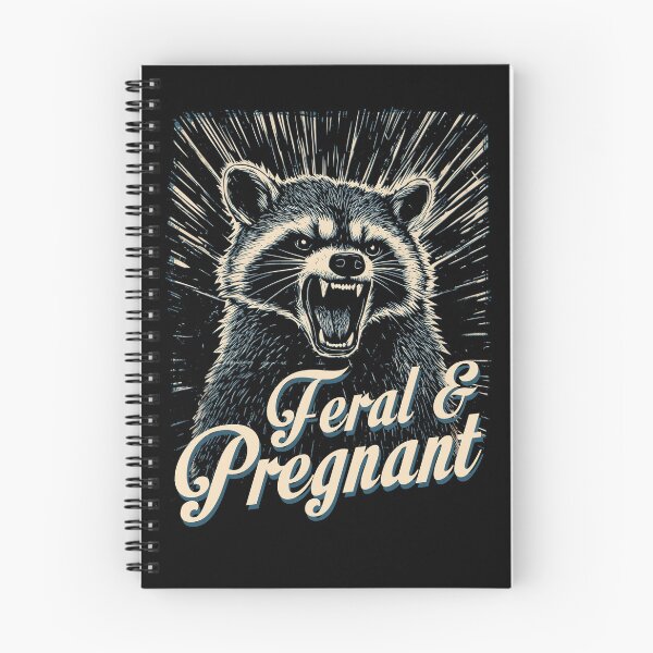 Item preview, Feral and Pregnant Racoon Maternity Pregnancy Mom-to-Be Design designed and sold by trendyzcom.