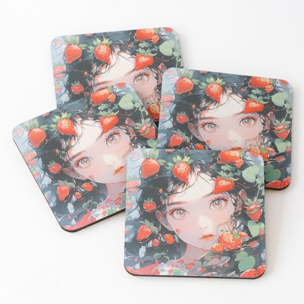 Item preview, Serene Delicate Strawberry Anime Girl designed and sold by bubblegoth.