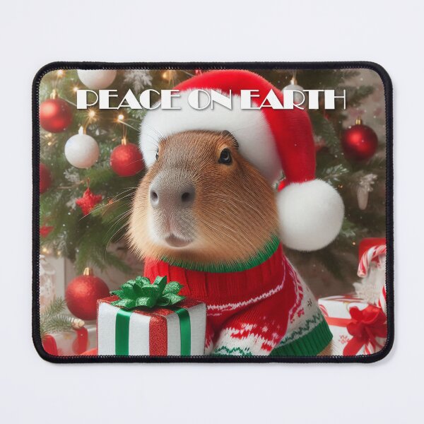 Item preview, "Peace On Earth" Capybara Christmas Greetings designed and sold by Mermaid's Whimsy.