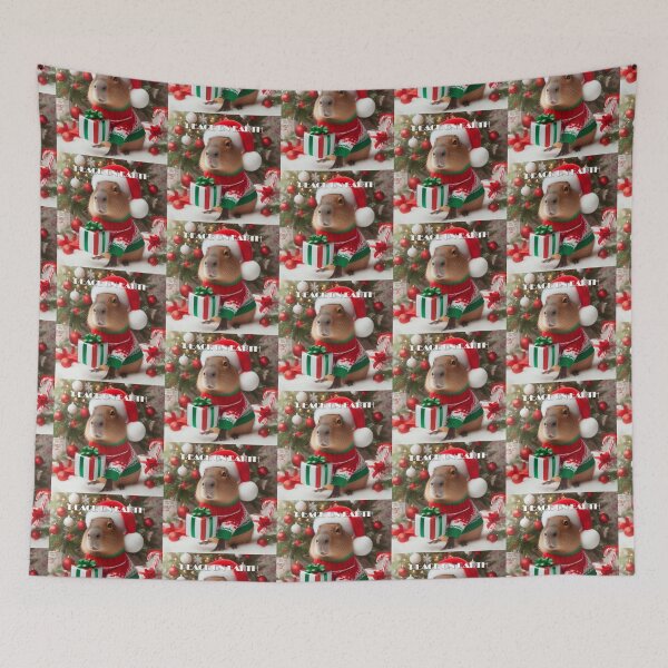 Item preview, "Peace On Earth" Capybara Christmas Greetings designed and sold by Mermaid's Whimsy.
