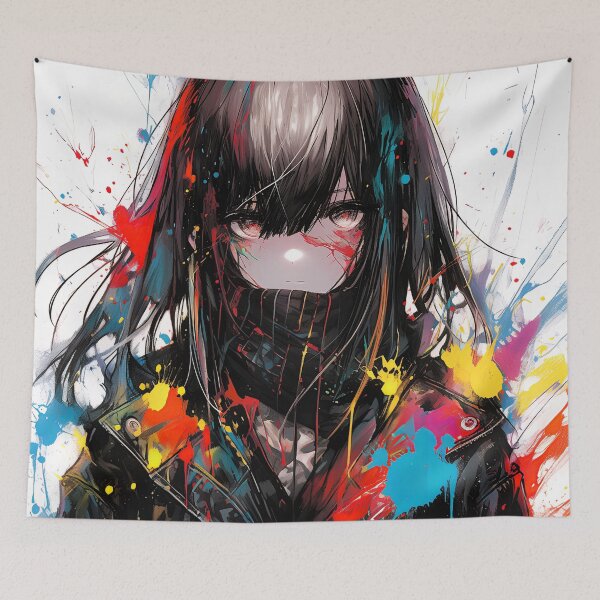 Item preview, Edgy Grunge Splatter Anime Girl designed and sold by bubblegoth.