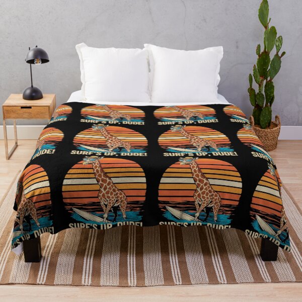 Item preview, Retro Giraffe Surfing Beach Vibes Art designed and sold by Pastel-Pulse.