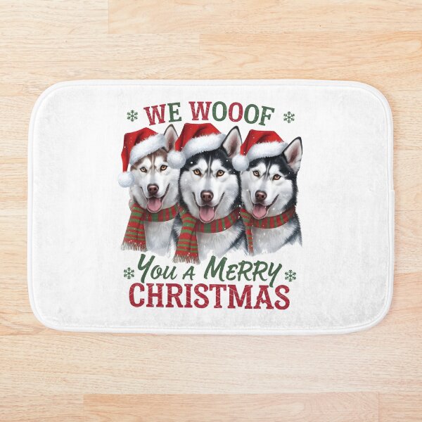 Item preview, Siberian Husky Wishes Christmas Trio designed and sold by TomxDesign.