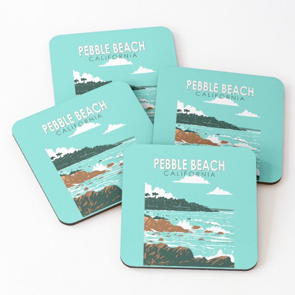 Item preview, Pebble Beach California Illustration Travel Art Vintage designed and sold by KrisSidDesigns.
