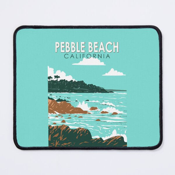 Item preview, Pebble Beach California Illustration Travel Art Vintage designed and sold by KrisSidDesigns.