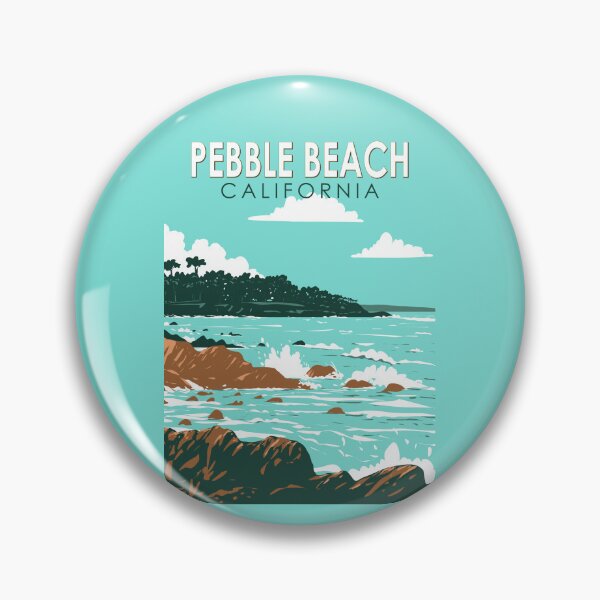 Item preview, Pebble Beach California Illustration Travel Art Vintage designed and sold by KrisSidDesigns.