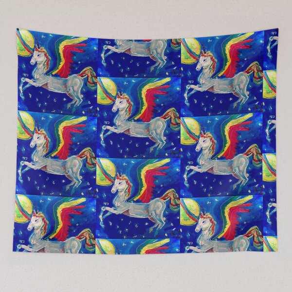 Item preview, Rainbow unicorn designed and sold by Punkinchunk.