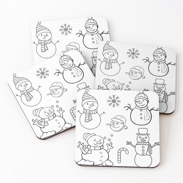 Item preview, Snowman Candy cane pattern Doodle designed and sold by Monika Howarth.