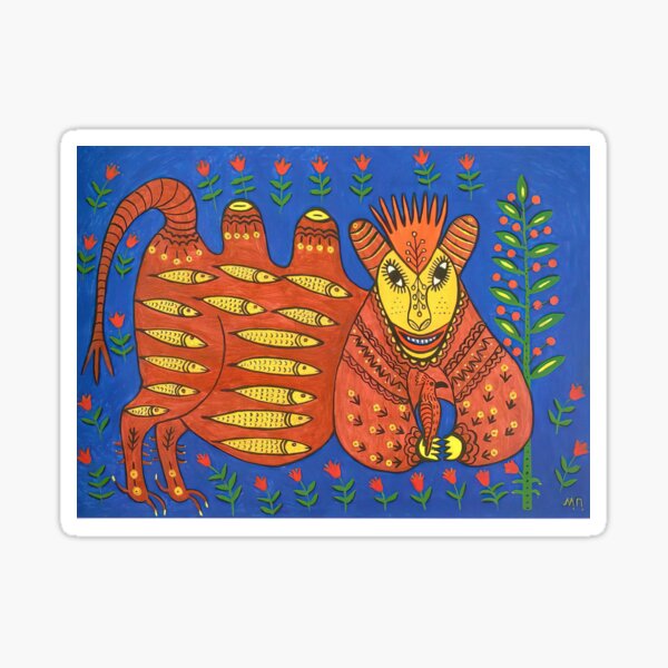 Item preview, Maria Primachenko - A Fish King Has Caught a Hoopoe and Is Full of Joy designed and sold by flexmortis.