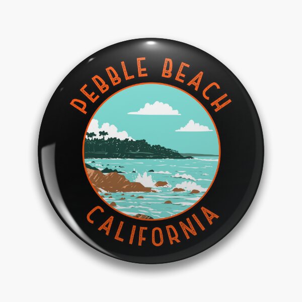 Item preview, Pebble Beach California Retro Distressed Circle designed and sold by KrisSidDesigns.