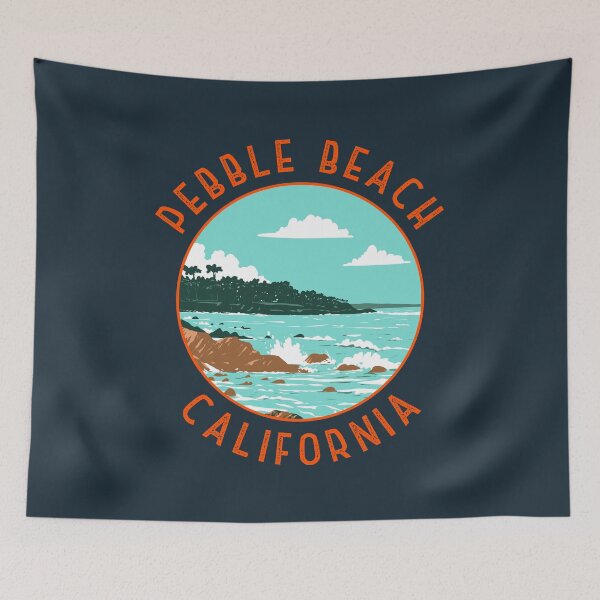 Item preview, Pebble Beach California Retro Distressed Circle designed and sold by KrisSidDesigns.