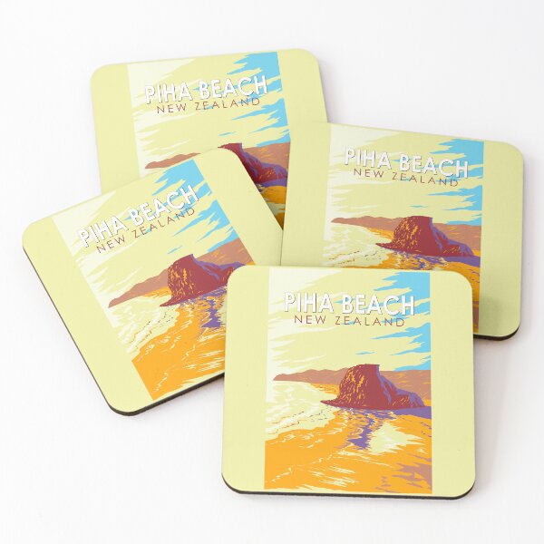 Item preview, Piha Beach New Zealand Illustration Travel Art Vintage designed and sold by KrisSidDesigns.