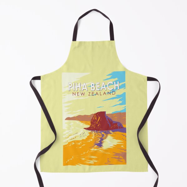 Item preview, Piha Beach New Zealand Illustration Travel Art Vintage designed and sold by KrisSidDesigns.