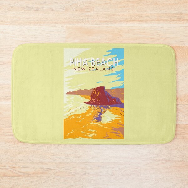 Item preview, Piha Beach New Zealand Illustration Travel Art Vintage designed and sold by KrisSidDesigns.