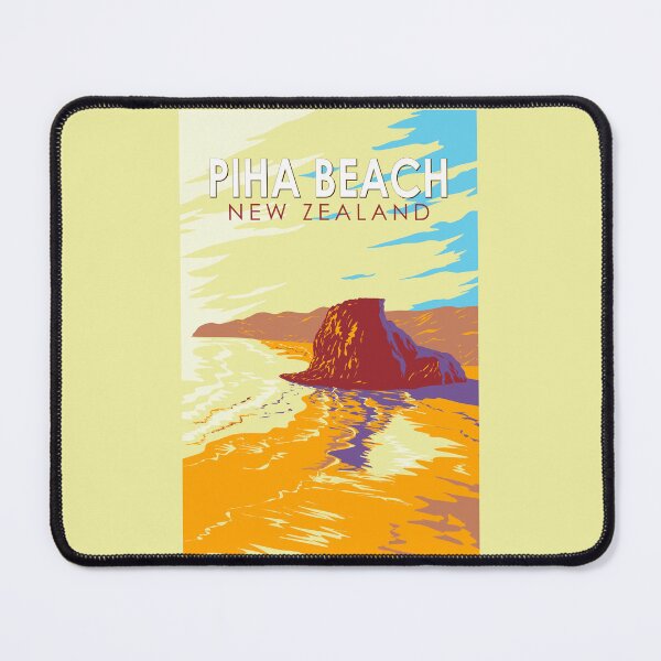 Item preview, Piha Beach New Zealand Illustration Travel Art Vintage designed and sold by KrisSidDesigns.