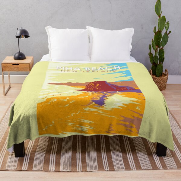 Item preview, Piha Beach New Zealand Illustration Travel Art Vintage designed and sold by KrisSidDesigns.