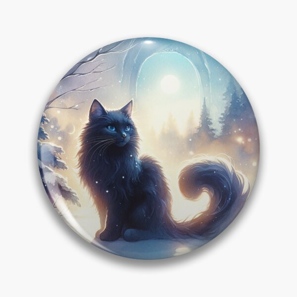 Item preview, Winter Twilight Black Cat designed and sold by Magic-wall-art.