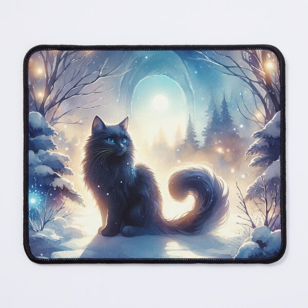 Item preview, Winter Twilight Black Cat designed and sold by Magic-wall-art.