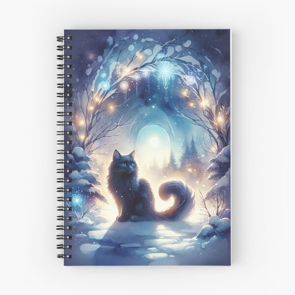 Item preview, Winter Twilight Black Cat designed and sold by Magic-wall-art.