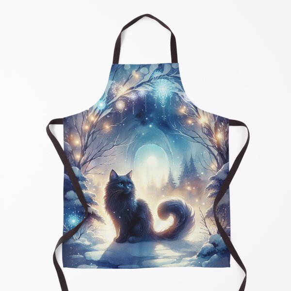 Item preview, Winter Twilight Black Cat designed and sold by Magic-wall-art.