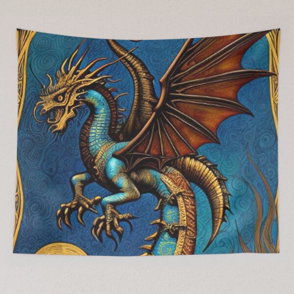 Item preview, Abstract Medieval Golden Dragon  designed and sold by TheDarkWardrobe.