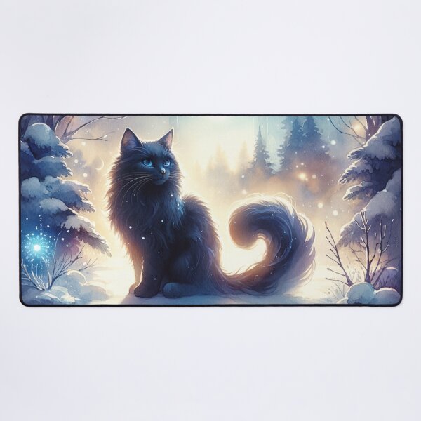Item preview, Winter Twilight Black Cat designed and sold by Magic-wall-art.