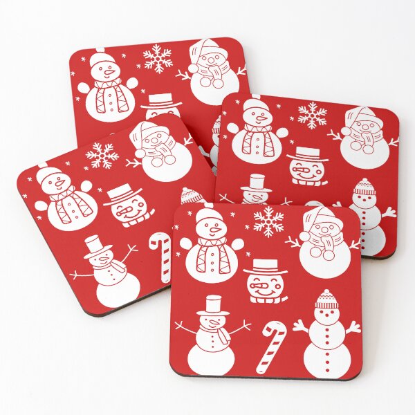Item preview, Snowman Snowflakes pattern Doodle red designed and sold by Monika Howarth.