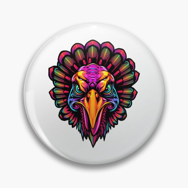 Item preview, Gobble Angry Turkey Face Psychedelic Prismatic Colors 1 designed and sold by webjmf.