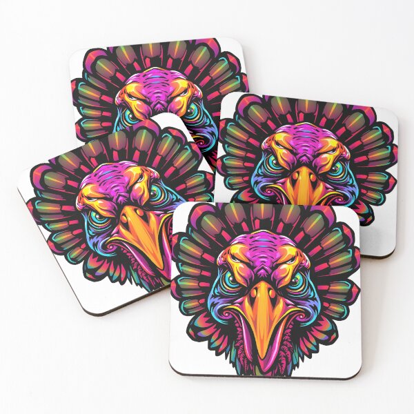 Item preview, Gobble Angry Turkey Face Psychedelic Prismatic Colors 1 designed and sold by webjmf.